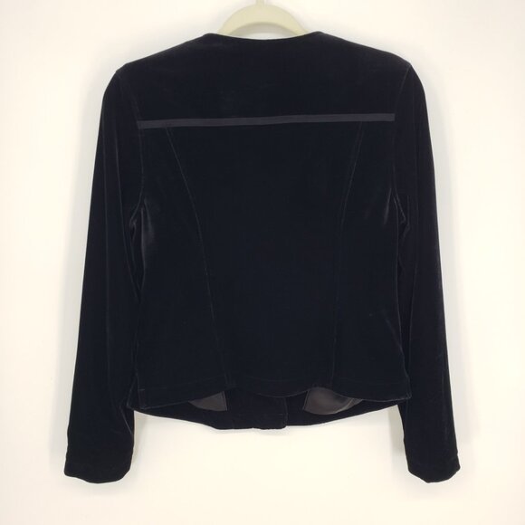 Soft Surroundings Velvet Moto Jacket XS Womens Asymmetrical Zip Up Black - Picture 3 of 10